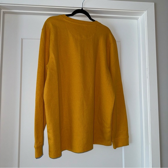 NWT- Member’s Mark Men's Long Sleeve Henley Shirt Mustard/Gold Size XL - Picture 2 of 7